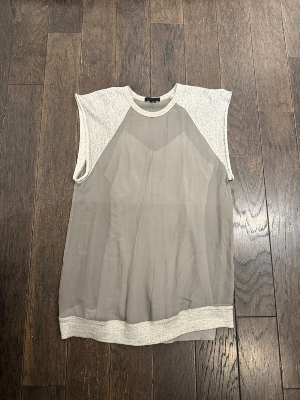 Alexander Wang Sheer Panel Sleeveless Dress in Light Grey